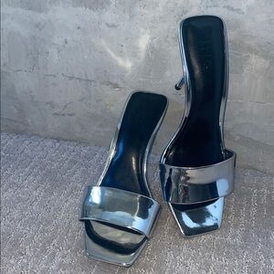 INC International Concepts Metallic Silver Heels